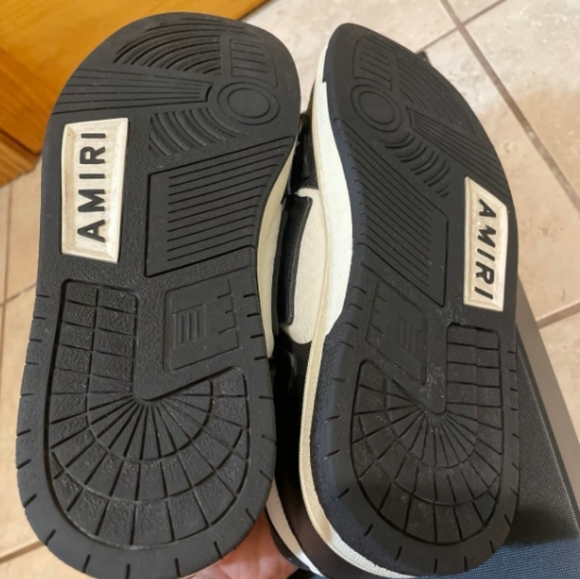 AMIRI Skel Skeleton Low-Top Leather Sneakers US 10 Mens Black and White Amiri - Picture 5 of 5